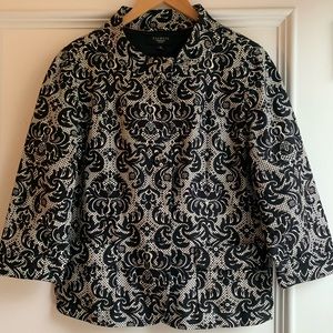 Talbots Black and White Paisley Blazer/Jacket Petite NWOT